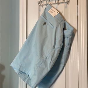 Men’s light blue flat front shorts